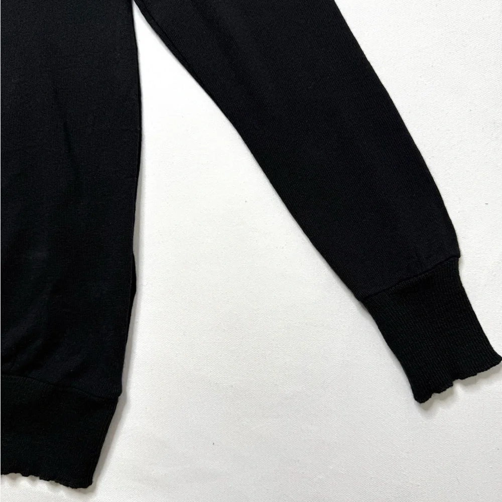 Koton Black Crew Neck Long Sleeve Sweater Red Bow at Back Size Large
